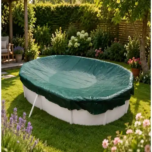 Kracherpreis Abdeckplanen für Ovalbecken Grün 725 x 460 cm
