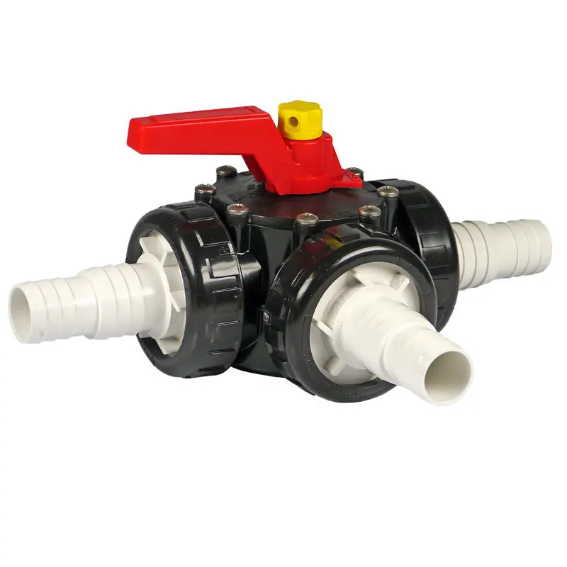 Praher 3-Wege Drehschieber mit d 32/d38 mm (Überwurfmutter abschraubbar) Neue Kollektion