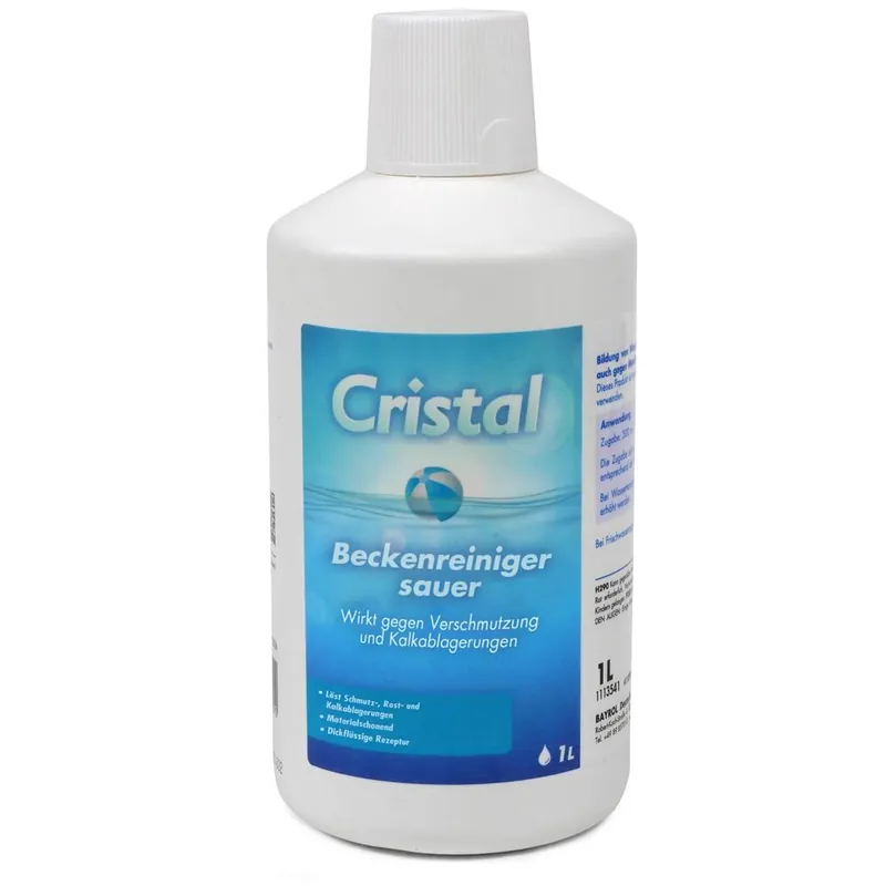 CRISTAL Beckenreiniger sauer 1,0 l Kostenloser Rückversand