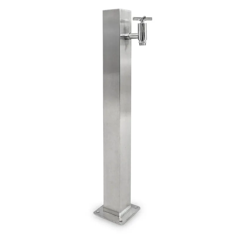 IDEAL Wasser Zapfsäule eckig Edelstahl geschliffen Geprüft
