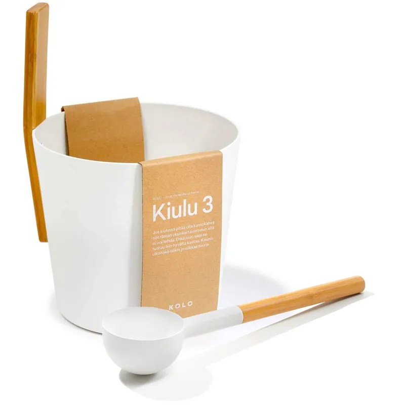 SET> KOLO Sauna Kübel 3 + Kelle, weiss Garantierte Lieferung