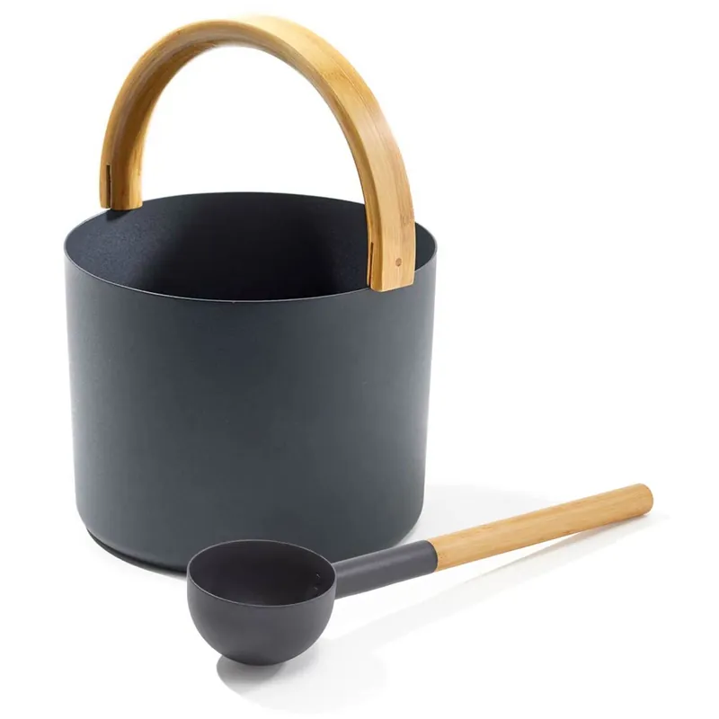 Neue Ware SET> KOLO Sauna Kübel 2 + Kelle, schwarz