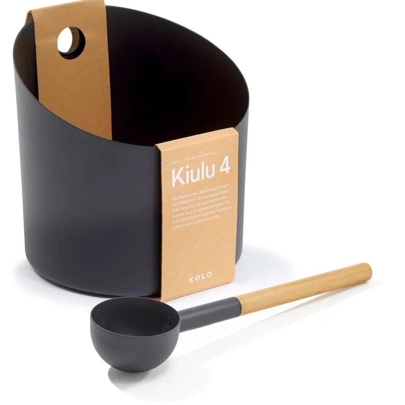 SET> KOLO Sauna Kübel 4 + Kelle, schwarz Knallerangebot