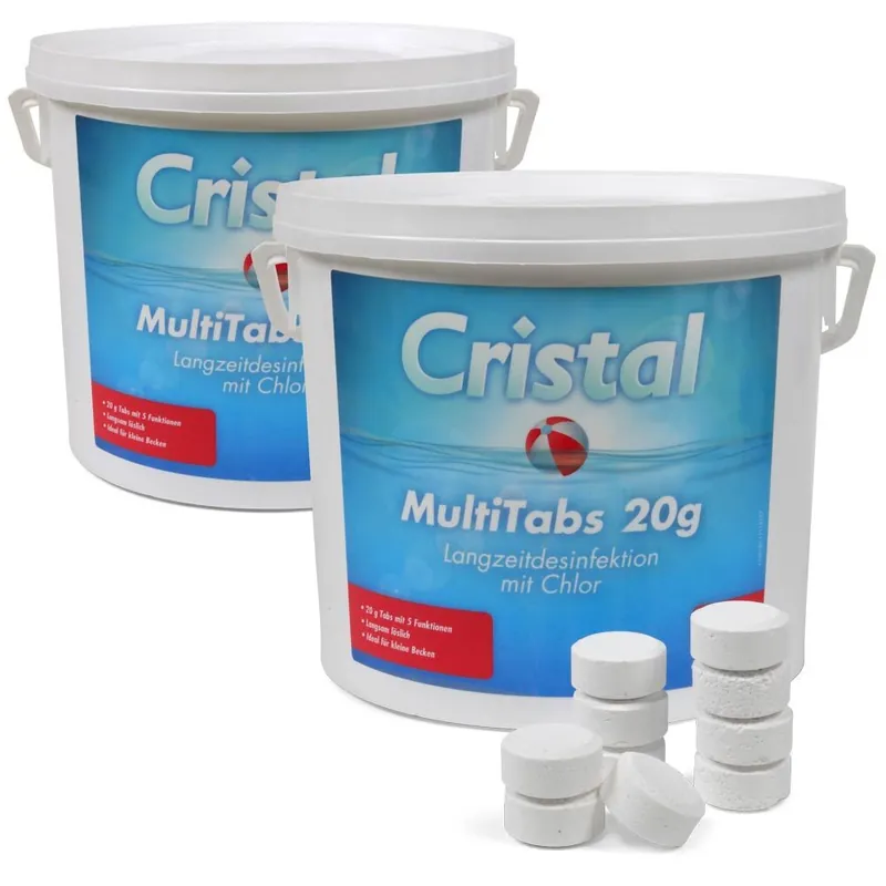 CRISTAL MultiTabs Chlor 5 in 1 (20g) 10 kg Schneller Versand