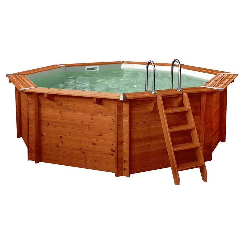 Neuheit Sumatra rund 8-Eck Massivholzpool 5,30 x 1,38m
