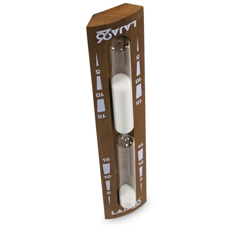 LaJa26 Sauna Sanduhr ''Konvex'' Espenholz dunkel (weißer Sand) Bestpreis