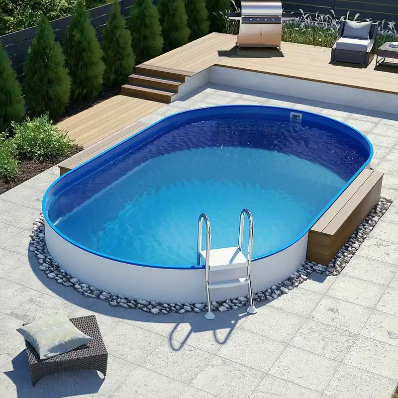 Direkt Vom Hersteller Ovalpool-Set BRONZE 5,30 x 3,20 x 1,20 m, Folie blau 0,80 mm, teileingelassen