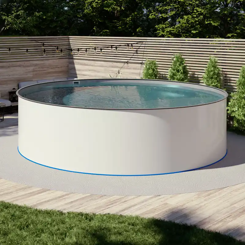 Pool Ø 2,50 x 1,20 m Folie grau 0,8mm EB, Stahl 0,6mm Online Kaufen