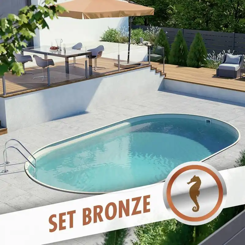 Ovalpool-Set BRONZE 6,23 x 3,60 x 1,50 m, Folie sand 0,80 mm, eingelassen Angebot