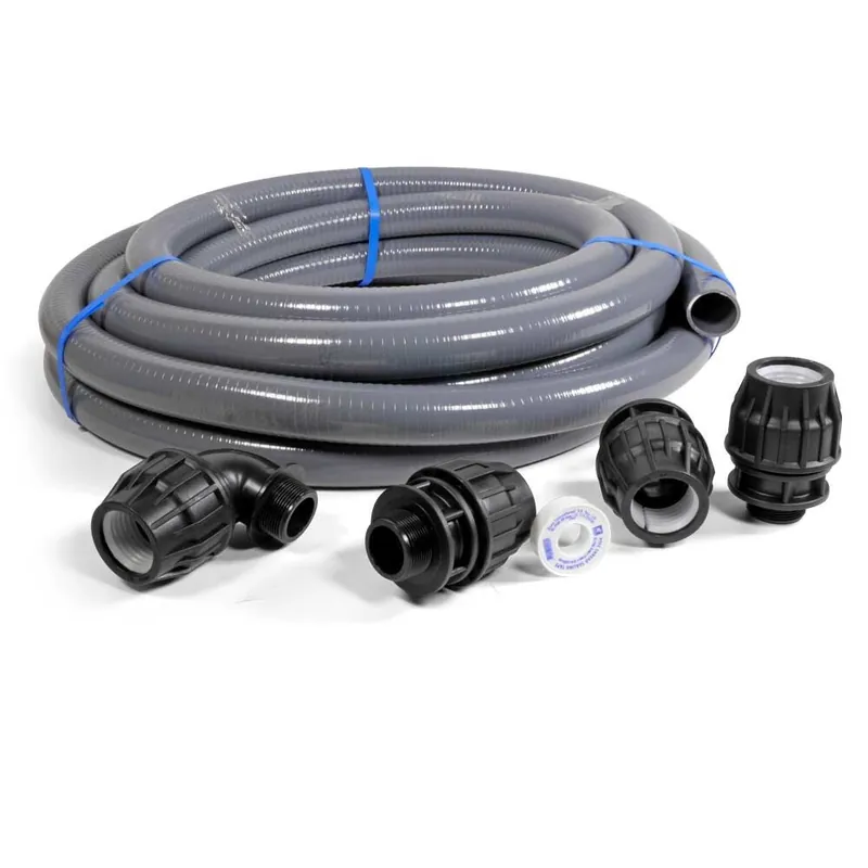 Poolanschluss-SET 25m Flexrohr Ø 63mm + 4 Flex-Fittinge, Dichtband Neu Im Sortiment
