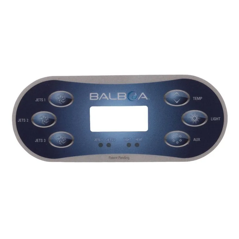 Balboa TP600 Panel - JETS 1, JETS 2, JETS 3, TEMP, LIGHT, AUX (50616) Neu