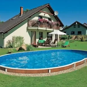 Ovalpool Holzoptik 5,50 x 3,70 x 1,20 m Top-Preis