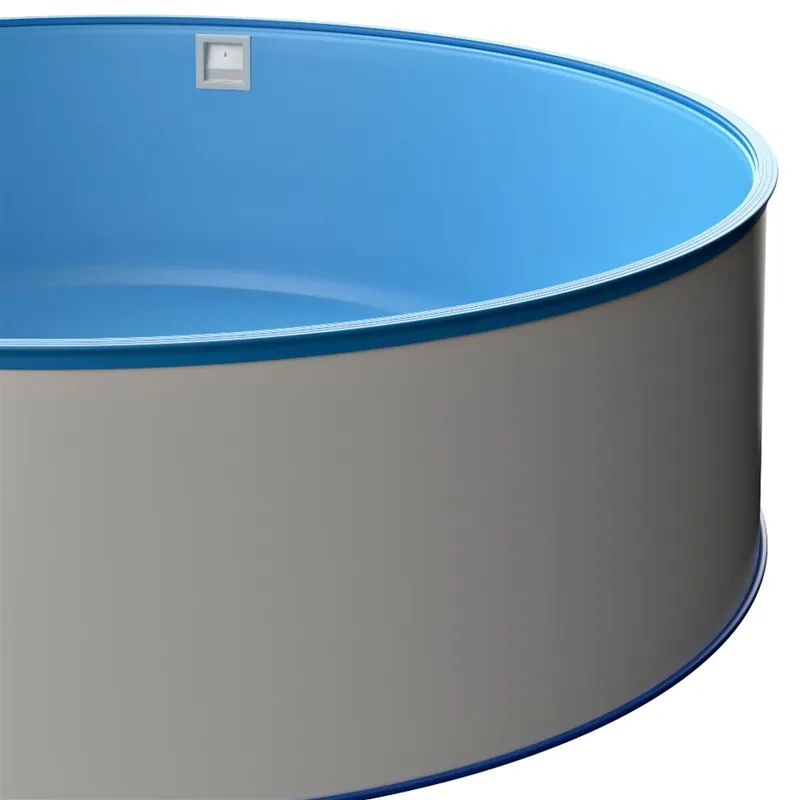 Runder Stahlwandpool Ø 4,00 x 1,50 m, inkl. Bodenschienen & Handlauf, Innenhülle in Blau Super-Preis