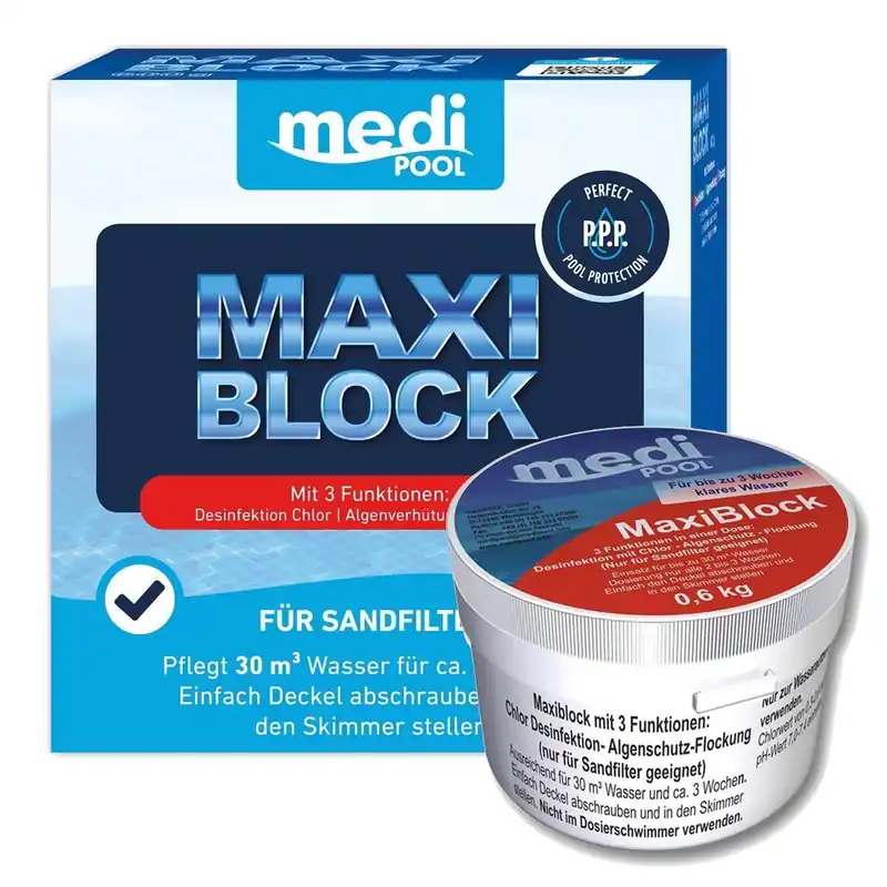 mediPOOL 3 in 1 Maxi Block 600 g Gratis Versand